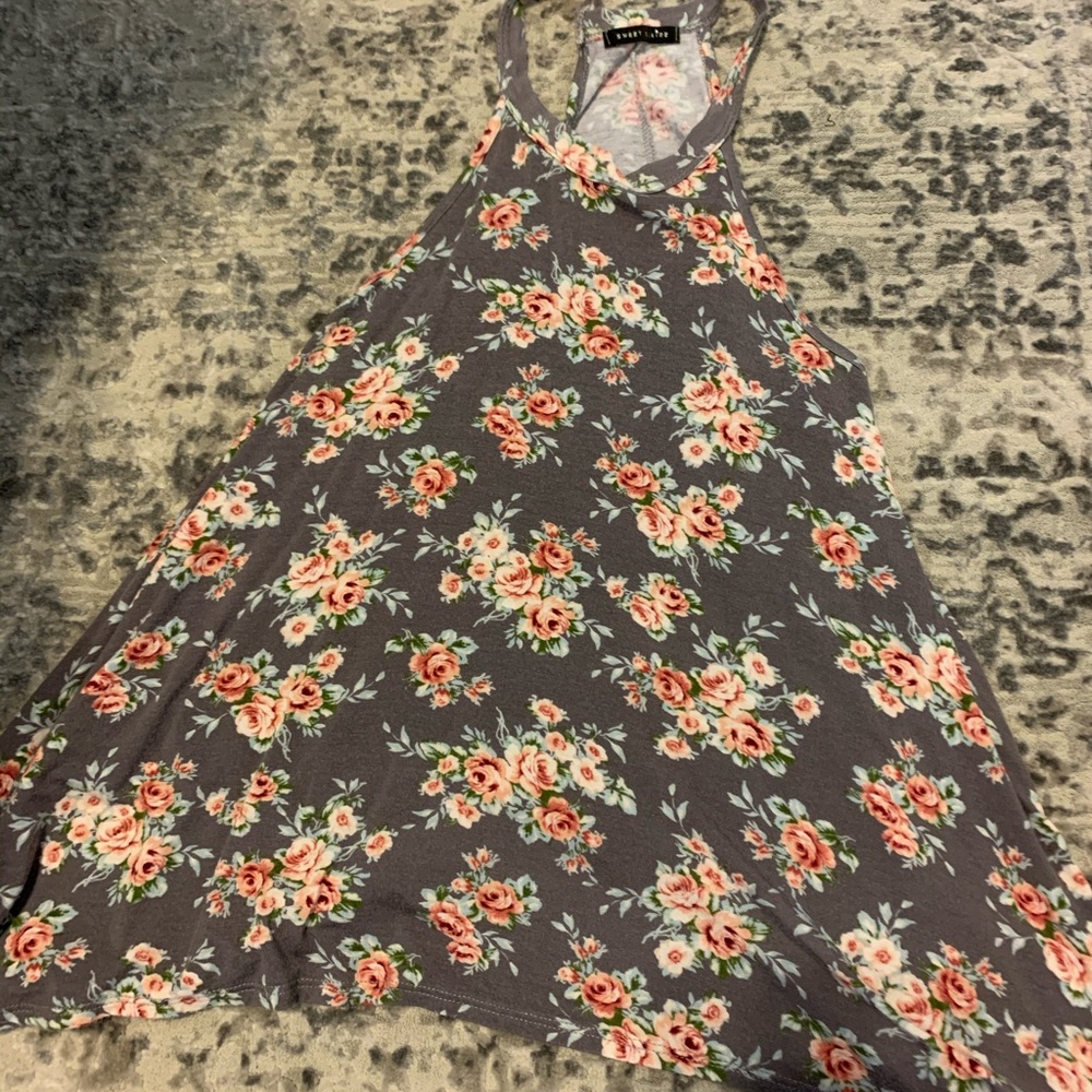 floral high rise tank top